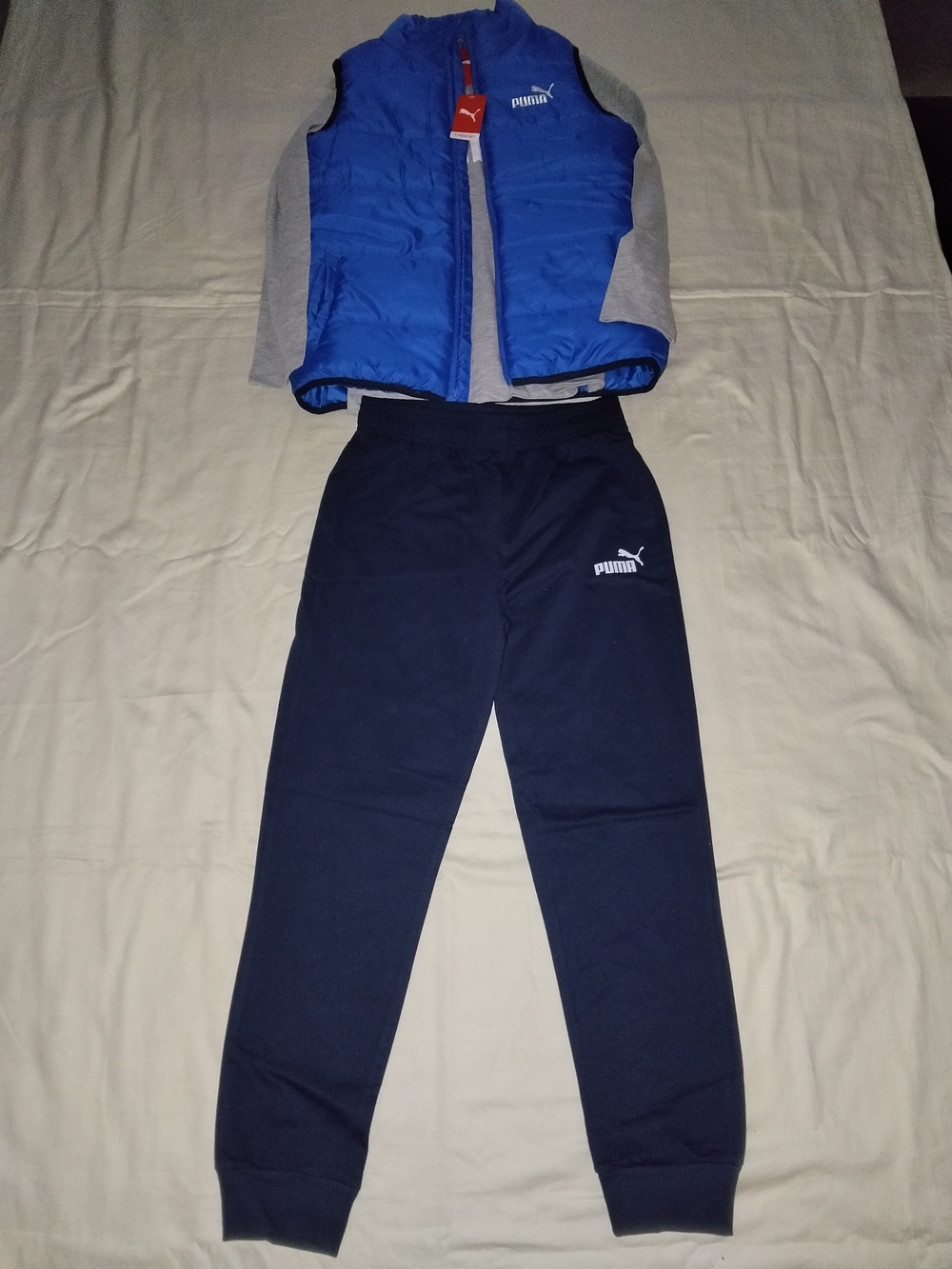 Puma Navy Kids 3 Piece Set with White Logo